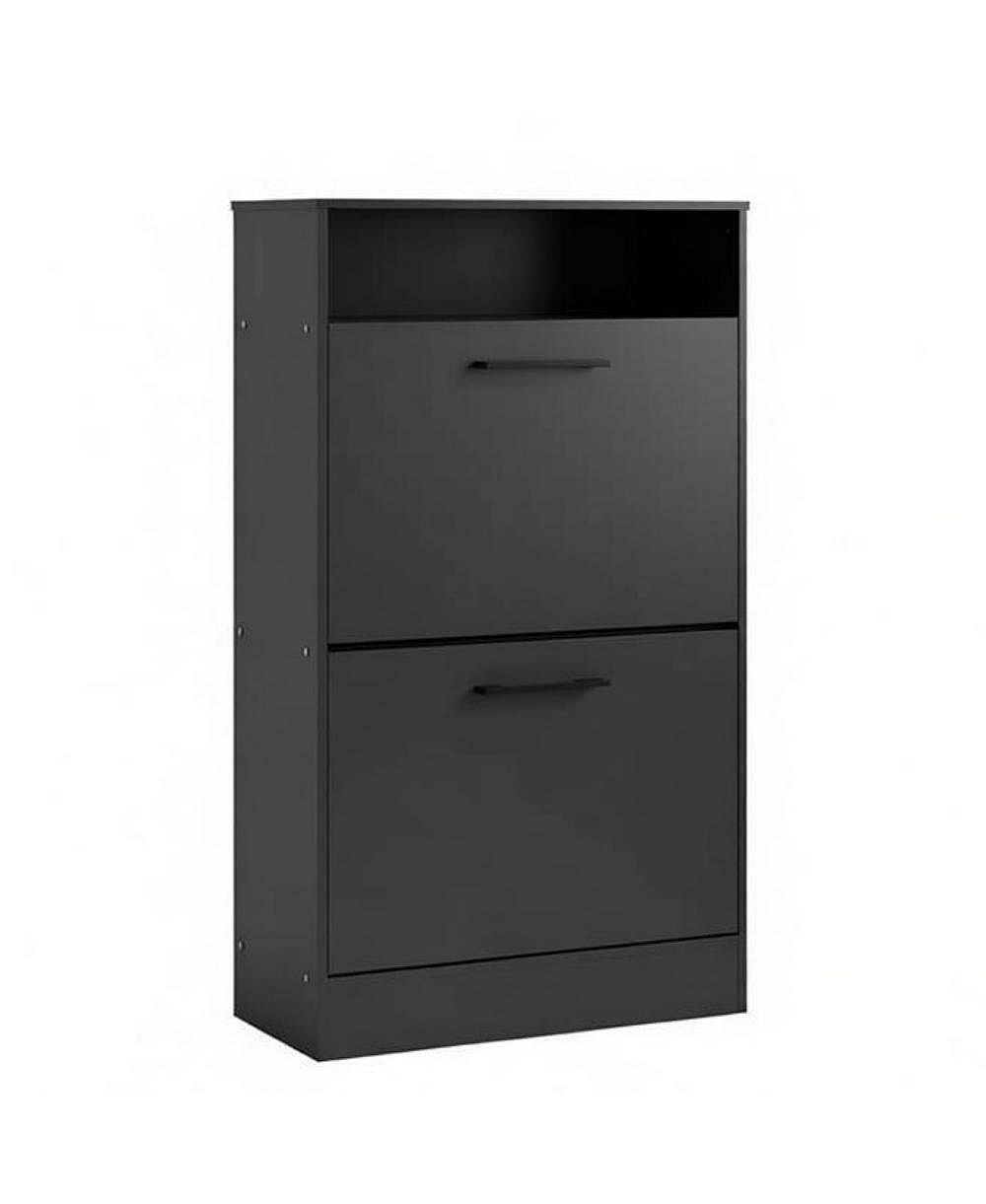 Slickblue 2 Large Flip-Down Drawer Shoe Cabinet with Open Top Storage Shelf