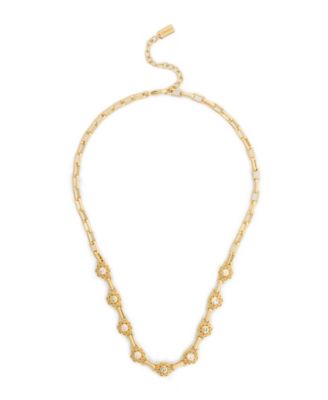 COACH Women's Gold-Tone Glass Crystal Necklace