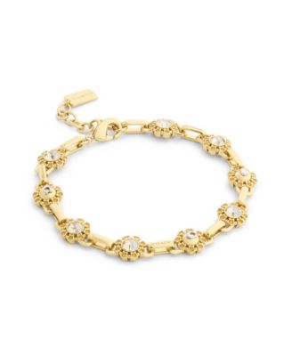 COACH Women's Adjustable Crystal Heirloom Tea Rose Bracelet