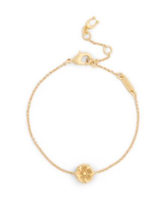 COACH Gold-Tone Adjustable Tea Rose Bracelet