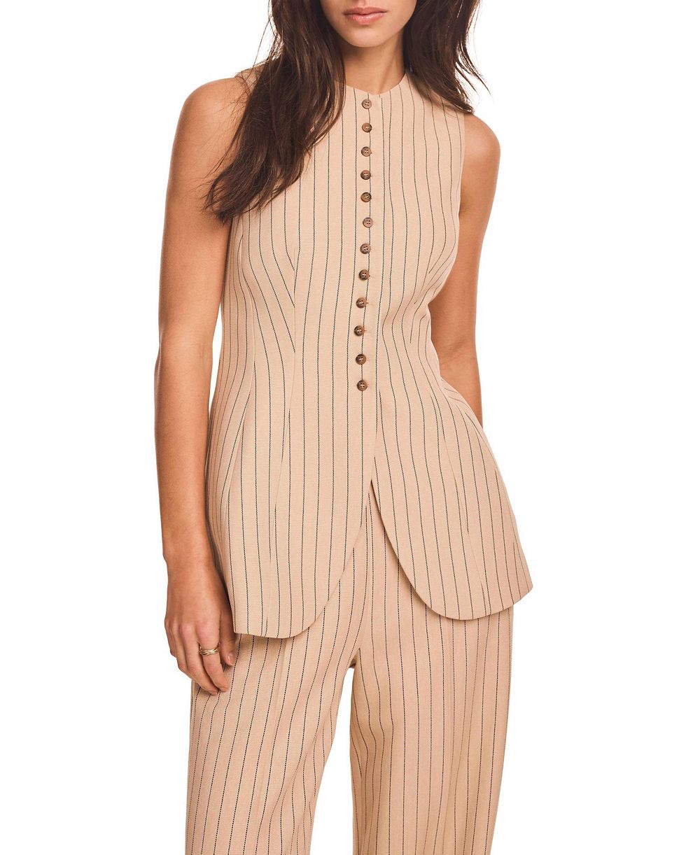 Mint Velvet женский удлиненный жилет в полоску