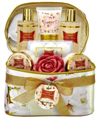 Lovery Honey Almond Bath Gift Spa Set, 14 Piece Body Care Gift Set