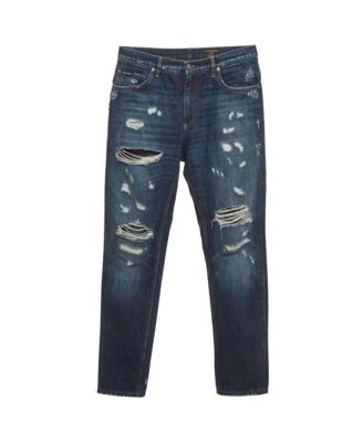 Pre-Owned Dolce & Gabbana Women's Distressed Mid-Rise Loose-Fit Jeans
