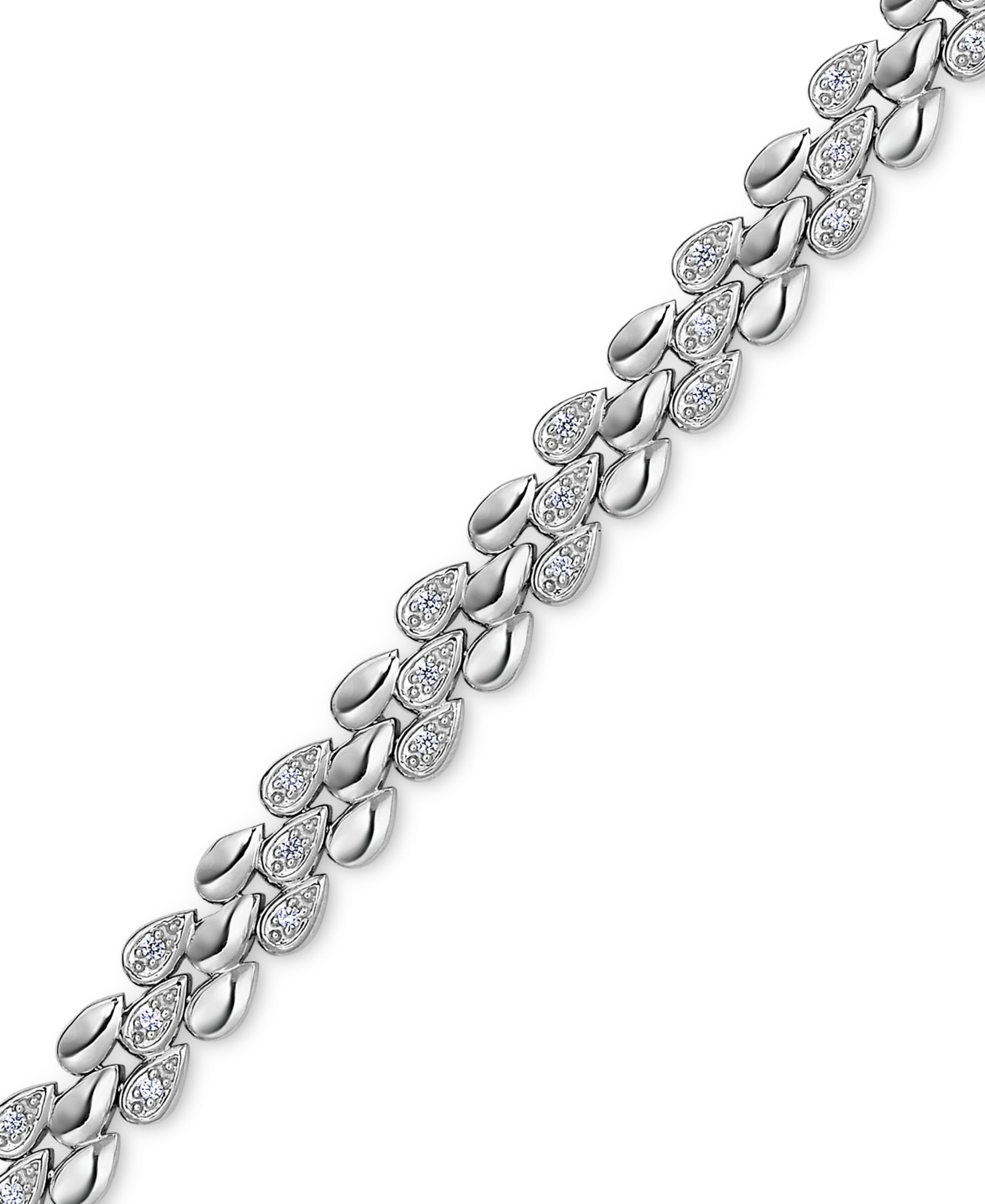 Браслет с бриллиантами в серебряном цвете Sterling Silver (1/4 ct. t.w.)