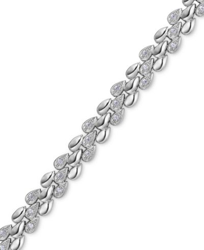Браслет с бриллиантами в серебряном цвете Sterling Silver (1/4 ct. t.w.)