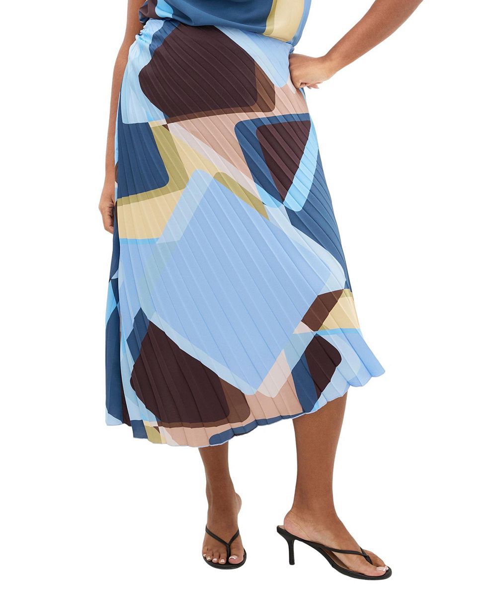 CITY CHIC Plus Size Amaya Abstract Print Pleat Skirt