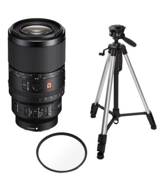 Sony FE 100mm f/2.8 GM OSS Macro Lens with Filter and Tripod, 3-Piece Bundle for Sony E-Mount Cameras