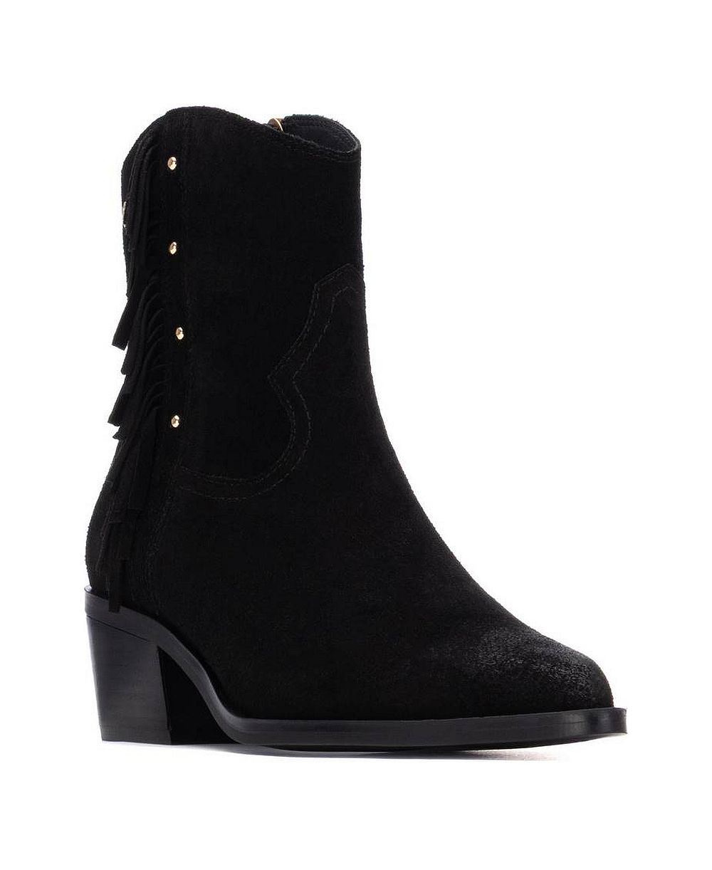 XTI Women's Suede Fringe Ankle Booties Carmela Collection