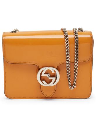 Pre-Owned Gucci плечевая сумка из лакированной кожи с переплетающимися буквами G