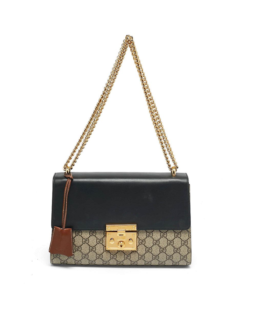 Pre-Owned Gucci сумка через плечо Padlock среднего размера из канваса GG Supreme и кожи