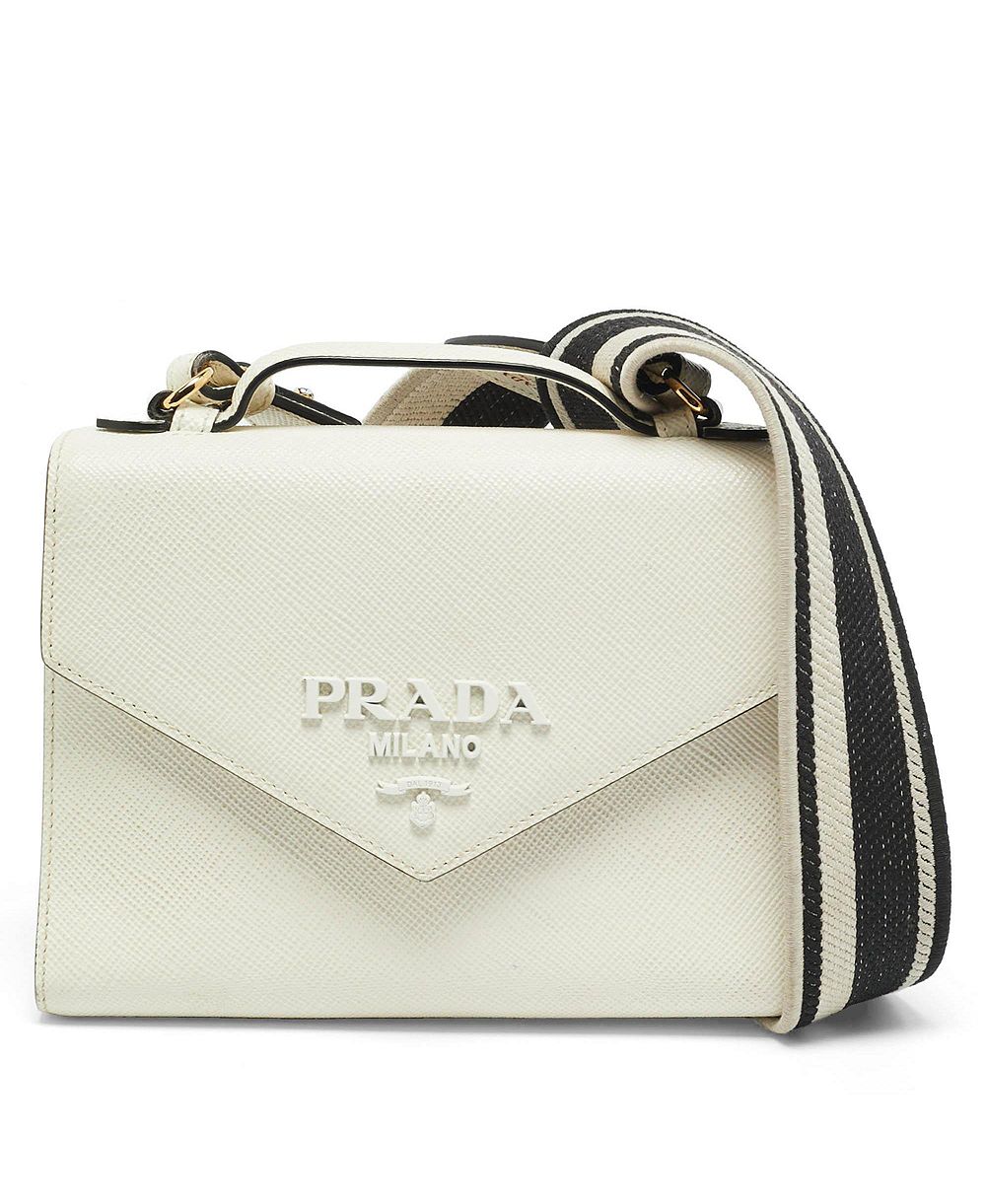 Б/у женская сумка Prada Monochrome Saffiano Leather с верхней ручкой