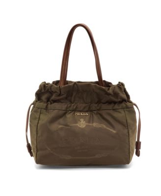 Pre-Owned Prada Women's Tessuto Nylon and Leather Drawstring Tote Bag