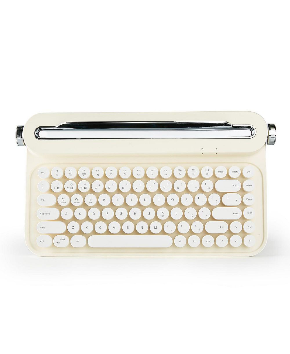 IPASON B305 Retro-Typewriter-Style Wireless-Bluetooth Keyboard with Integrated Stand for Windows/iOS/Android