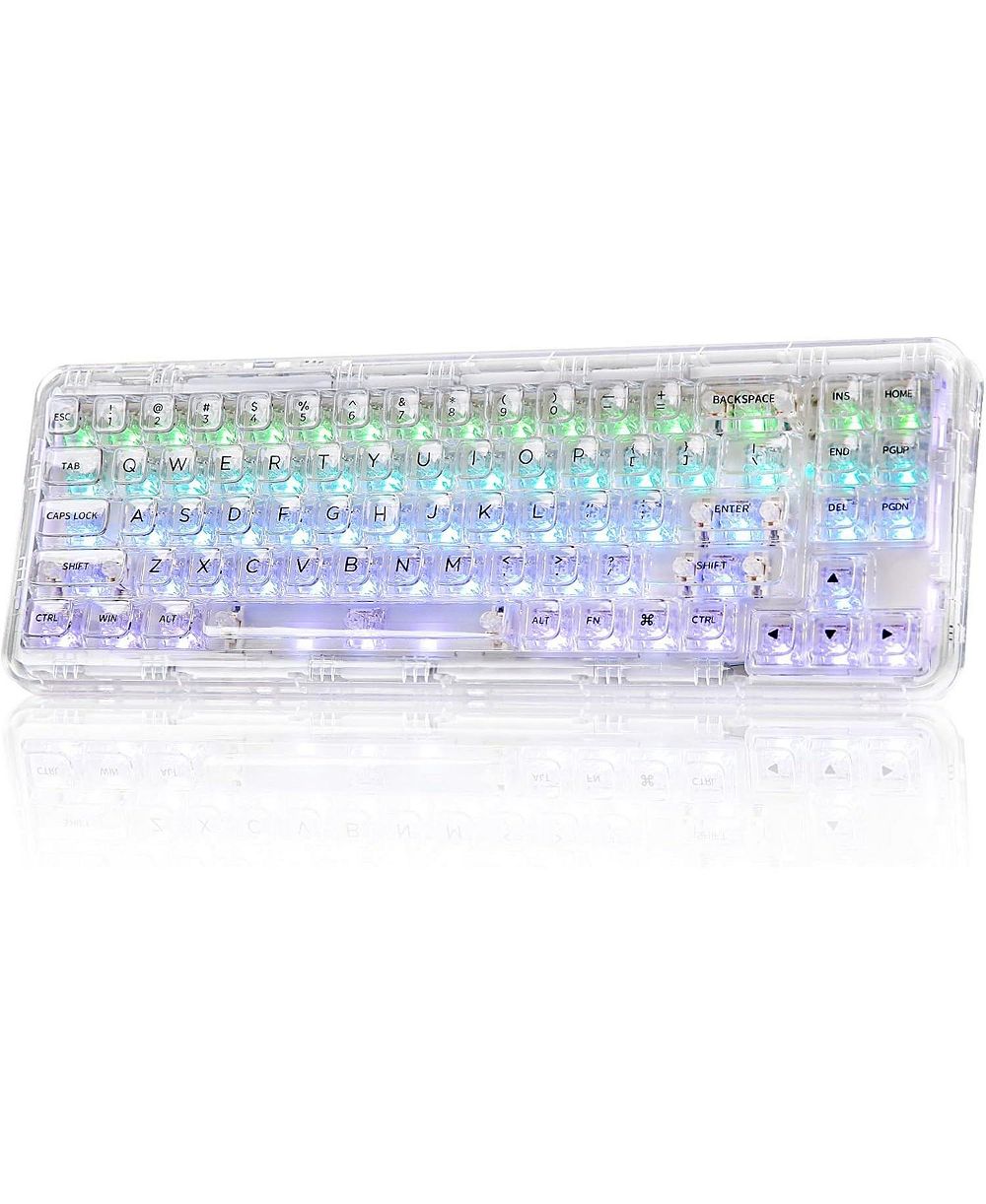 IPASON X71 Wireless Hot-Swappable Transparent Mechanical Keyboard, Compatible with Windows and Mac