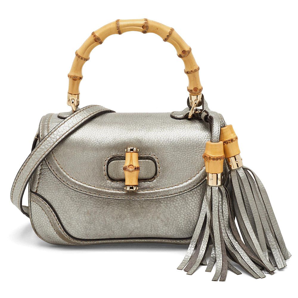 Pre-Owned Gucci кожаная сумка-шоппер Bamboo