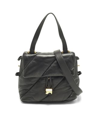 Pre-Owned Off-White Nailed Quilted Leather Top Handle Bag