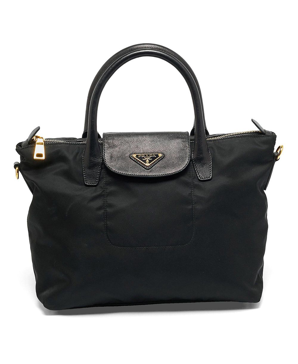 Б/у женская сумка Prada Saffiano из кожи и нейлона с молнией сверху