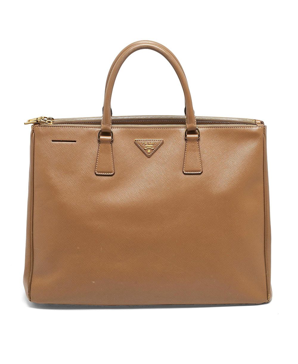 Pre-Owned Prada сумка-тоут Galleria Double Zip Executive из кожи Saffiano Lux с двойной молнией