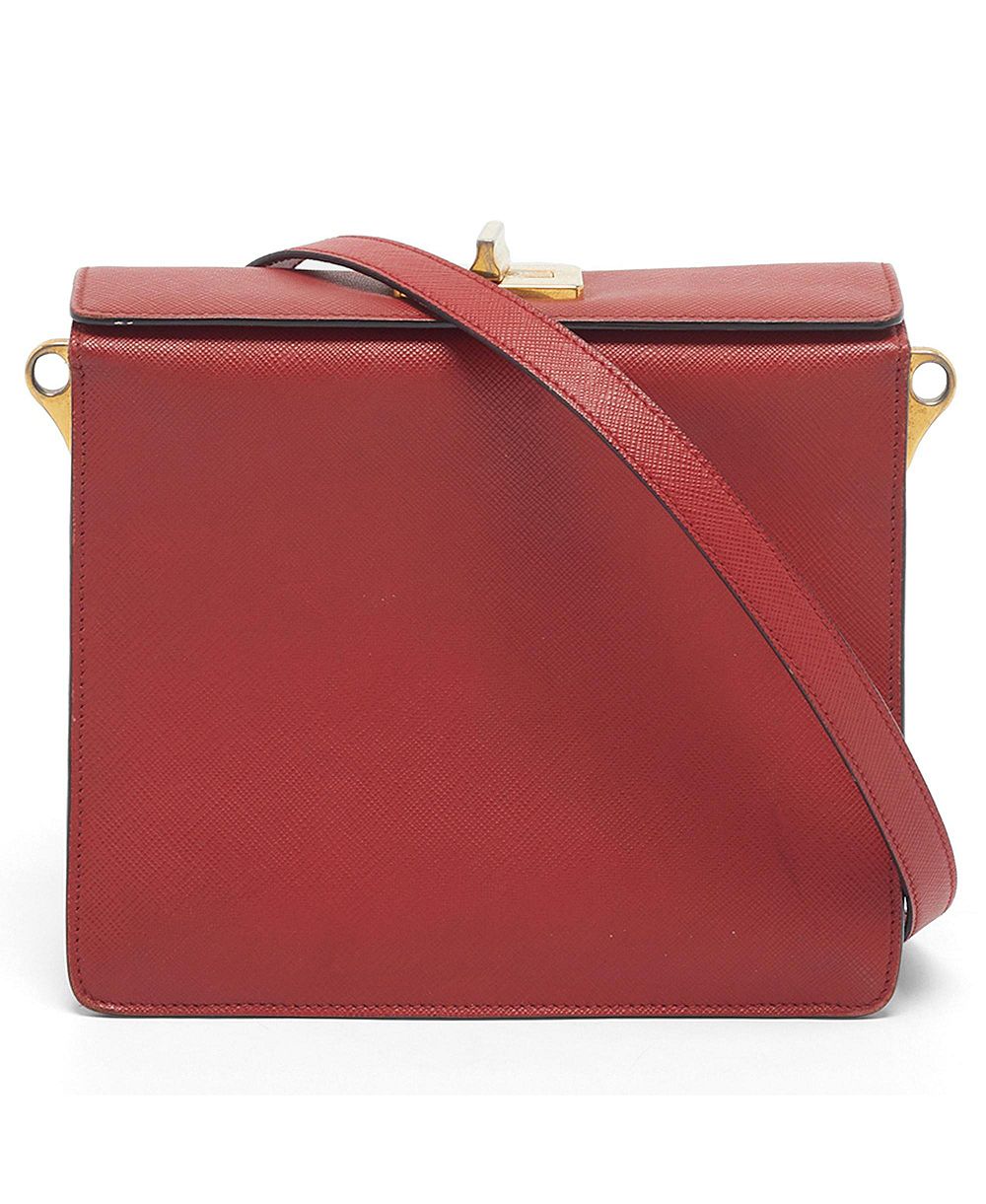 Pre-Owned Prada Women's Saffiano Leather Turnlock Box Shoulder Bag