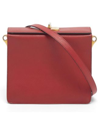 Pre-Owned Prada Women's Saffiano Leather Turnlock Box Shoulder Bag