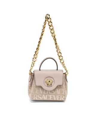 Pre-Owned Versace Small La Medusa Jacquard and Leather Top Handle Bag