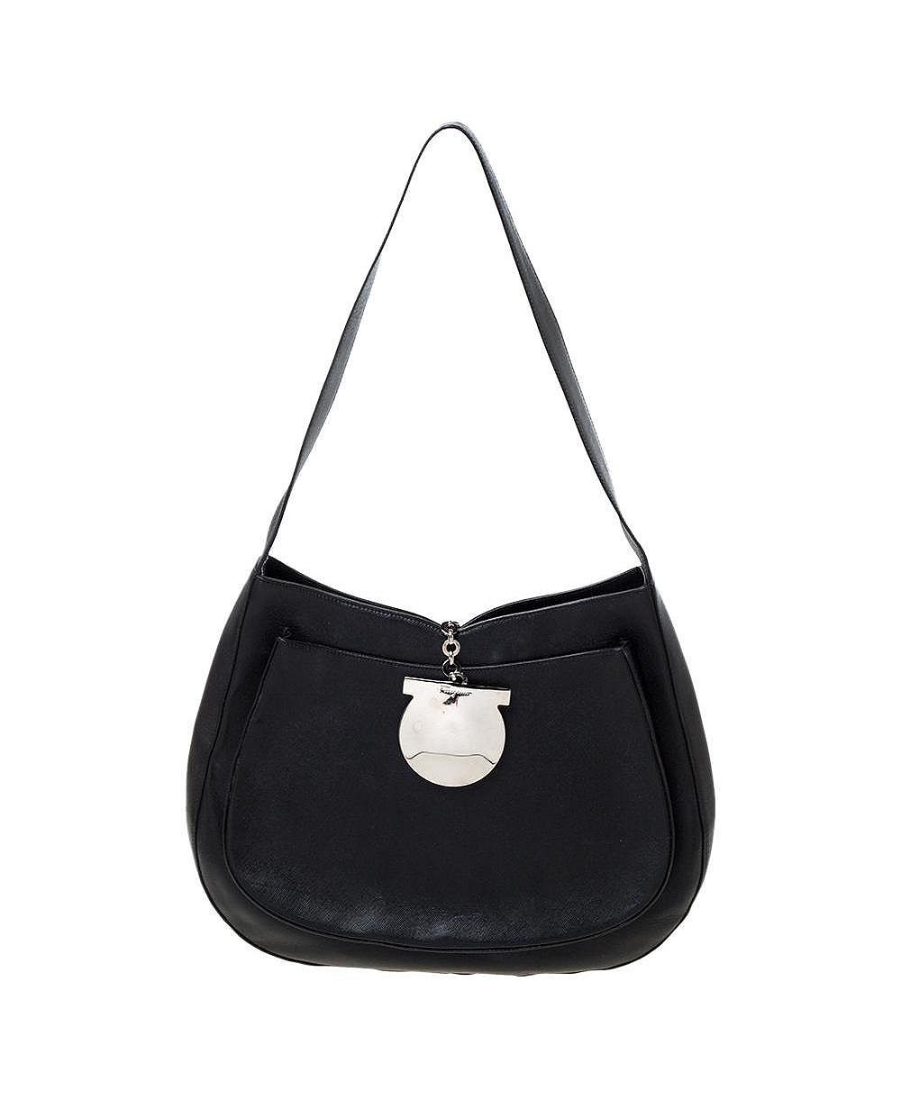 Pre-Owned Salvatore Ferragamo Gancini Clasp Leather Hobo Bag