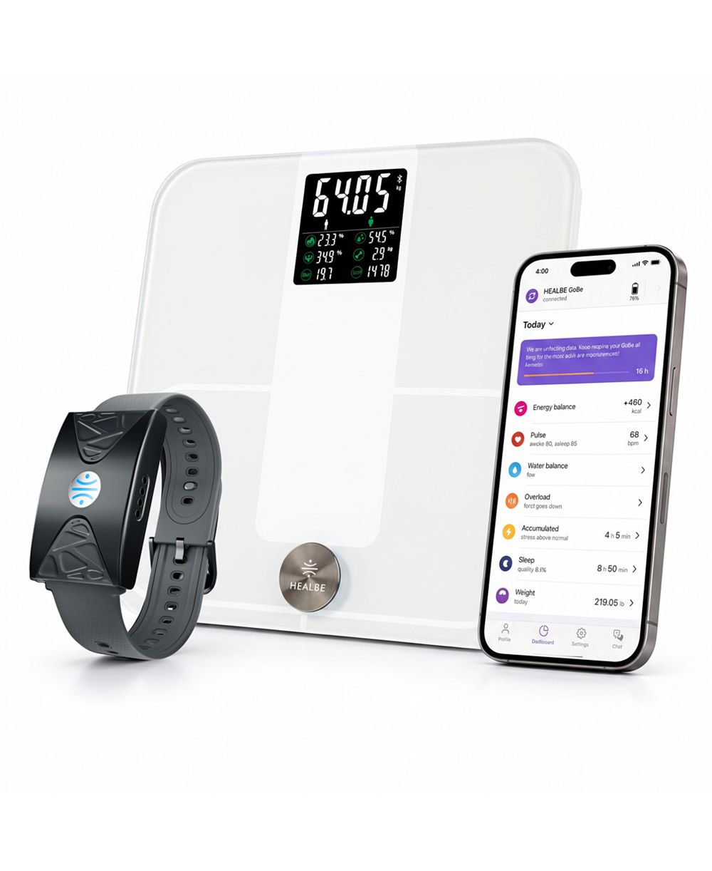 HEALBE Start Control 2 Kit: автоматический калорийный intake умный браслет HEALBE GoBe U и HEALBE умные напольные весы с анализом состава тела