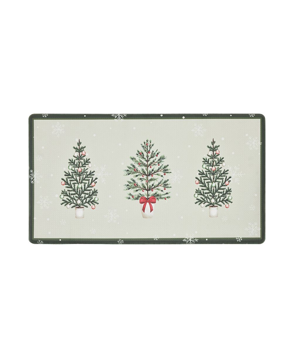 Laura Ashley рождественский нескользящий кухонный коврик Hollybrook, 17,5" x 32"