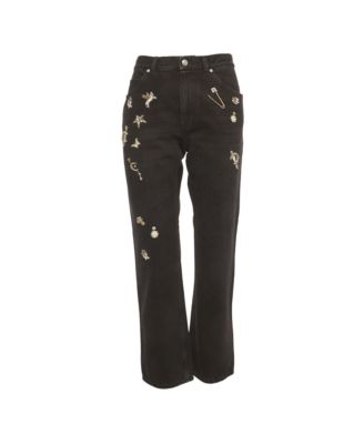 Б/у женские джинсы Alexander Mcqueen с декоративными элементами из денима
