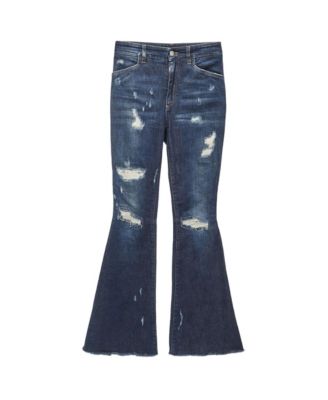 Pre-Owned Dolce & Gabbana Women's Denim Flared Embroidered Jeans