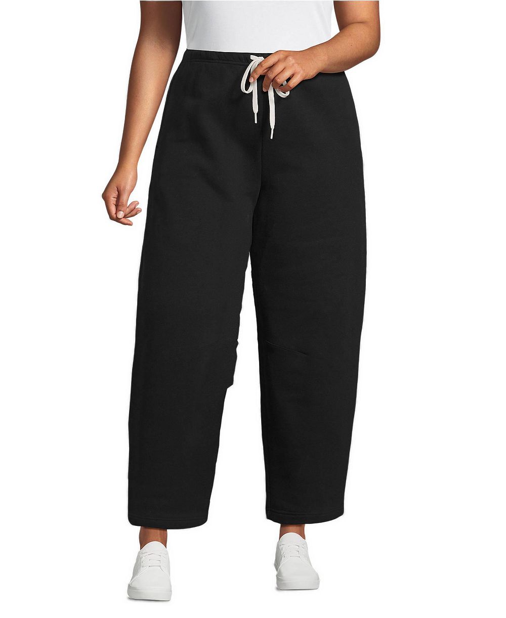 Lands' End Plus Size Serious Sweats High-Rise Barrel Pants