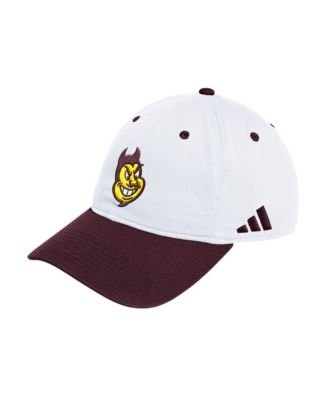 adidas Мужская и женская регулируемая кепка-случ White/Maroon Arizona State Sun Devils Seasonal Baseball