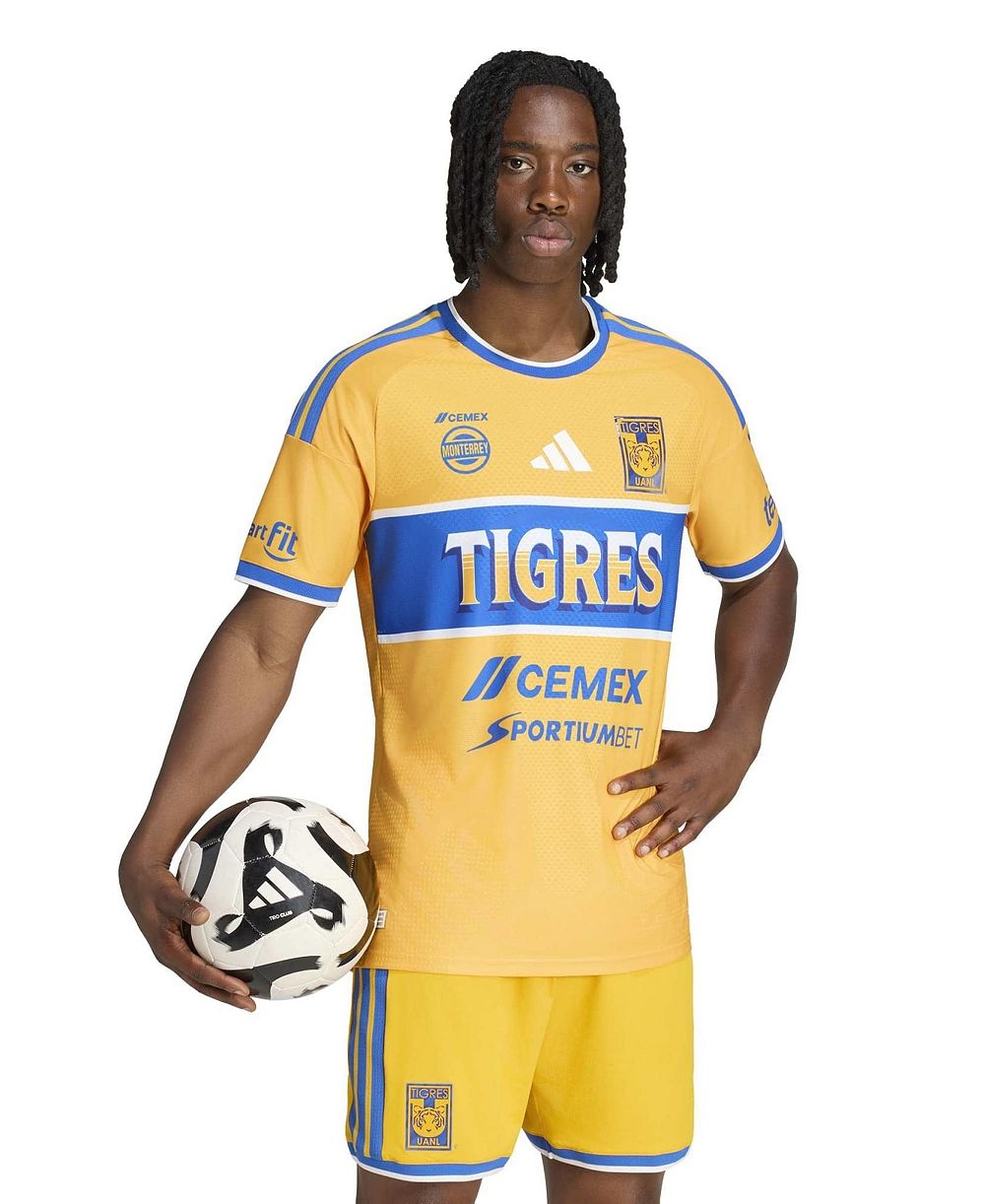 Мужская аутентичная домашняя игровая футболка adidas Tigres UANL 2026/27 золотого цвета