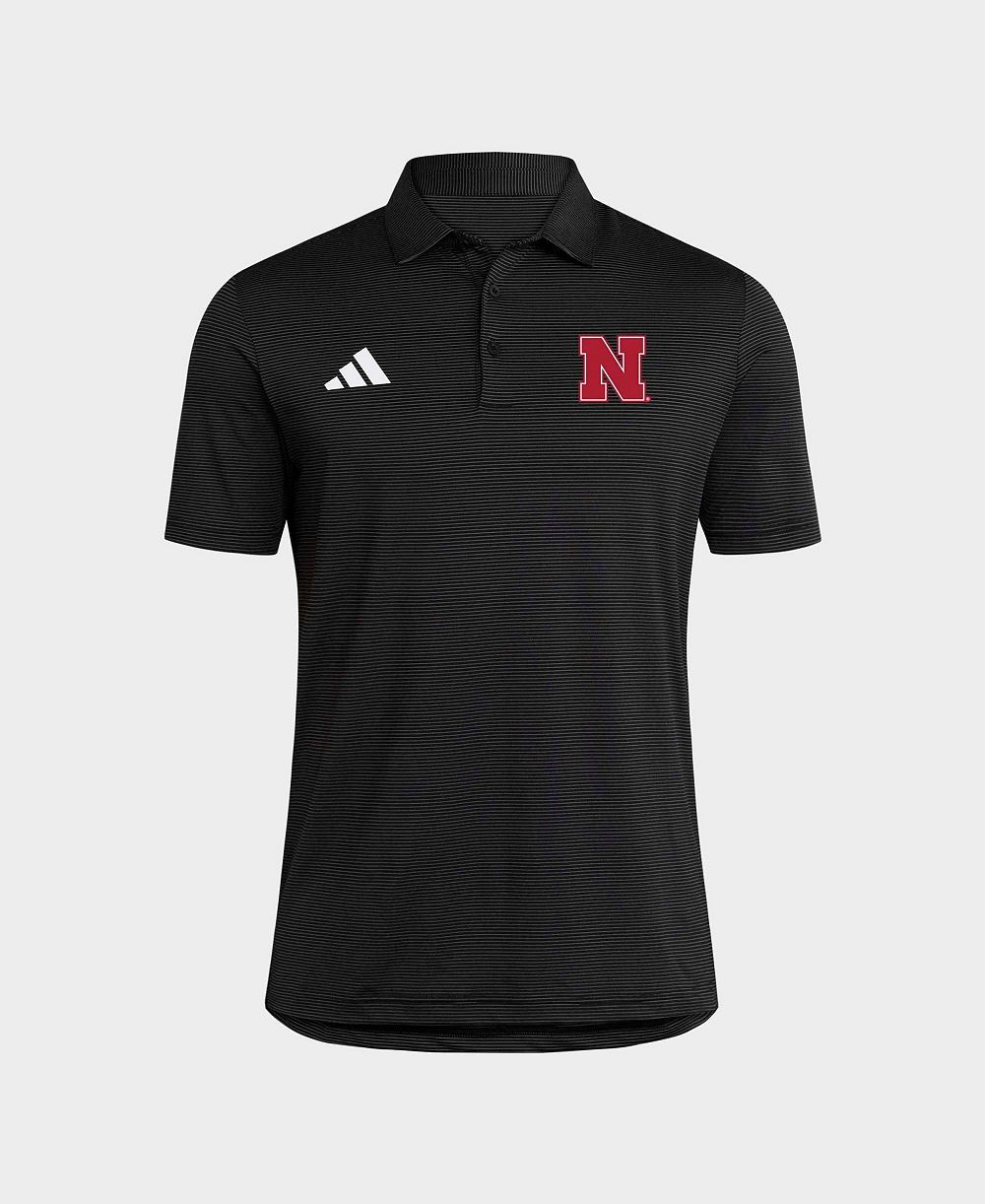 adidas мужская поло-рубашка Black Nebraska Huskers Ultimate 365 Stripe