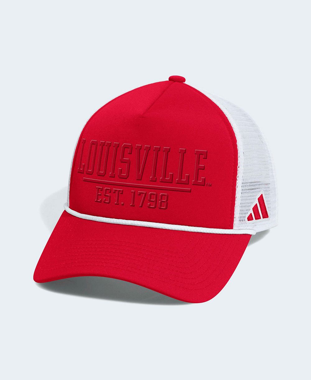 adidas Мужская регулируемая кепка Trucker с пены Louisville Cardinals Red/White