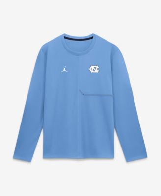 Мужская футболка Jordan Carolina Blue North Carolina Tar Heels 2026 Sideline Coaches с длинным рукавом UV Dri-FIT