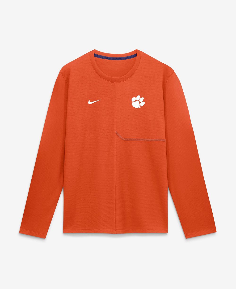 Мужская футболка с длинным рукавом Clemson Tigers 2026 Sideline Coaches UV Dri-FIT, Nike