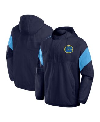 Fanatics Men's Navy Leeds United Hooded Quarter-Zip Track Jacket