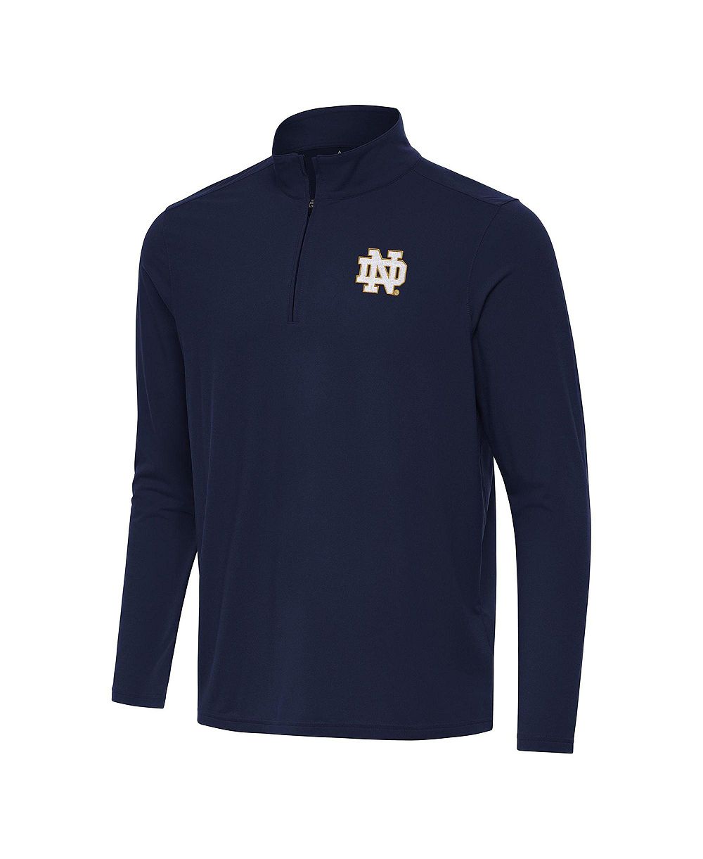 Antigua Мужская темно-синяя кофта Intent с четверть-застежкой Notre Dame Fighting Irish