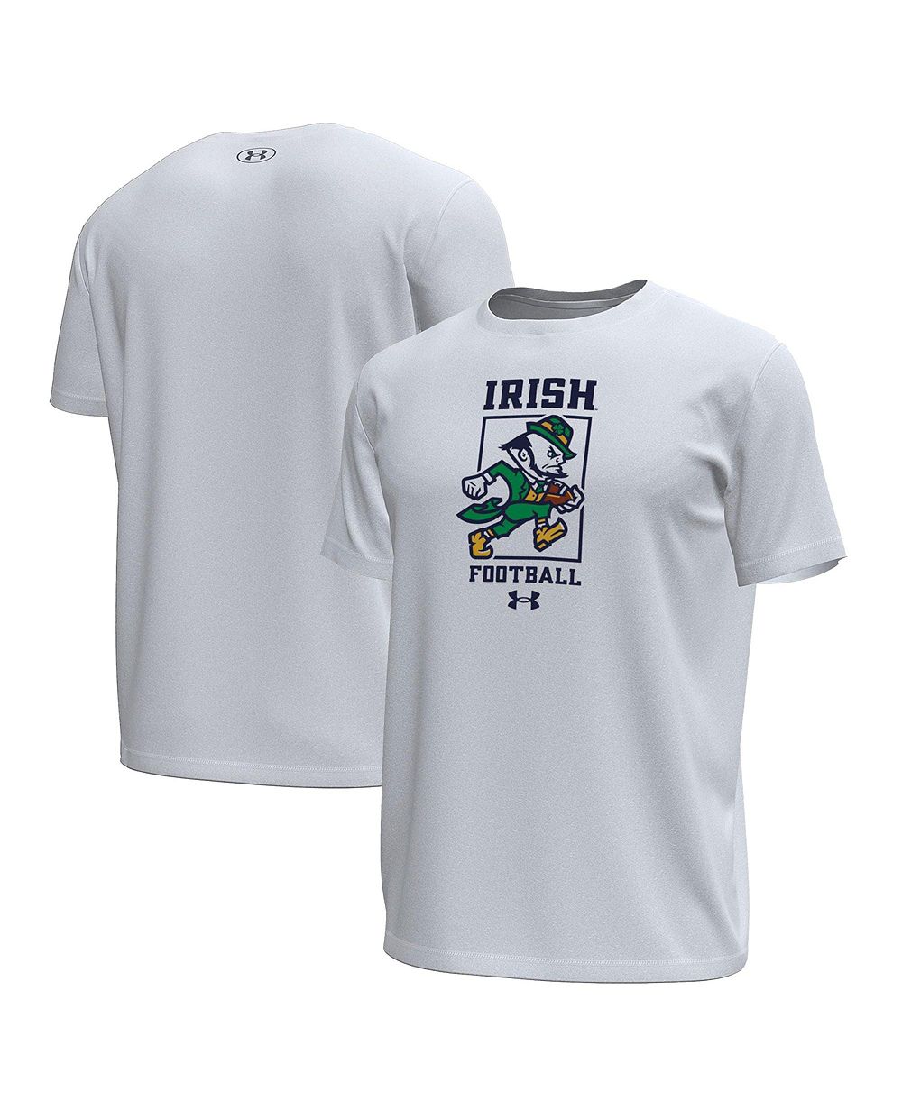 Under Armour Men's White Notre Dame Fighting Irish Sporting Leprechaun Tech Stretch T-Shirt