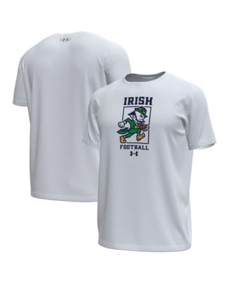 Мужская белая футболка Under Armour с логотипом Notre Dame Fighting Irish из технологичной эластичной ткани
