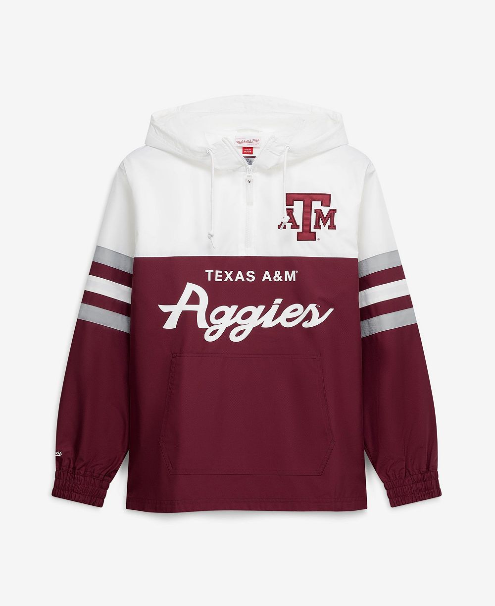 mitchell & ness мужская легкая ветровка на полумолнии хэд коуч маруэн техас эм эм аггис