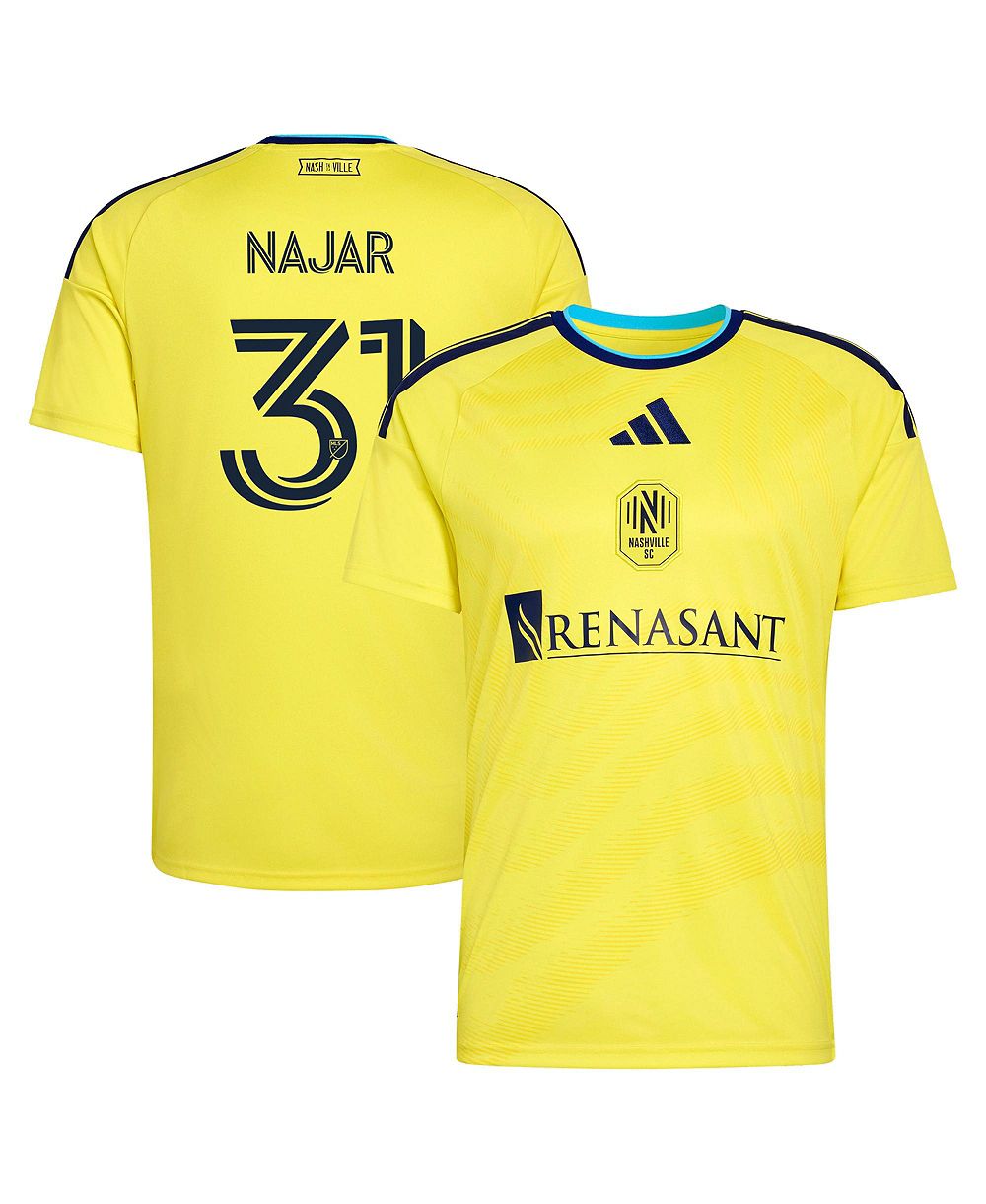 Men's adidas Andy Najar Yellow Nashville SC 2026 The Reverb Kit Replica Jersey