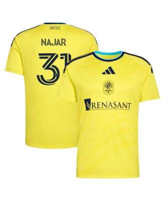 Men's adidas Andy Najar Yellow Nashville SC 2026 The Reverb Kit Replica Jersey