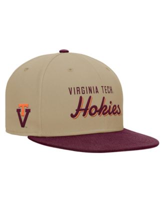 Мужская бежево-бордовая бейсболка с застежкой-snapback Nike Virginia Tech Hokies Pro Dri-FIT