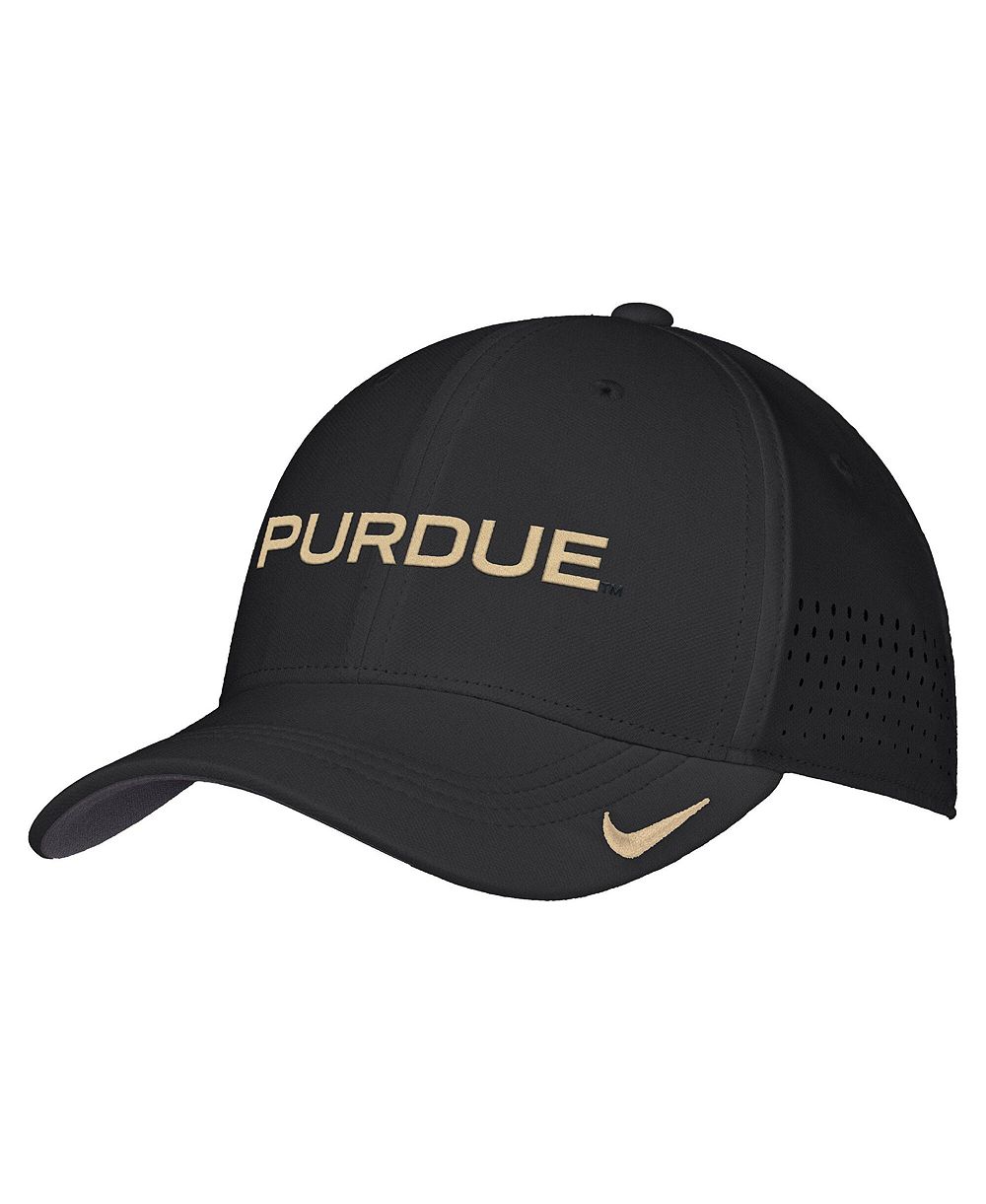 Nike мужская бейсболка Black Purdue Boilermakers 2026 On-Field AeroBill SwooshFlex Dri-FIT