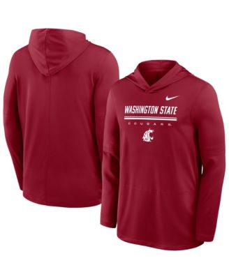 Nike Men's Crimson Washington State Cougars 2026 Sideline Dri-FIT Lightweight Hooded Top