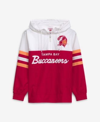 Mitchell & Ness Men's Red Tampa Bay Buccaneers Head Coach Anorak Quarter-Zip Windbreaker Jacket