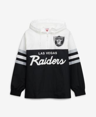 Mitchell & Ness Men's Black Las Vegas Raiders Head Coach Anorak Quarter-Zip Windbreaker Jacket