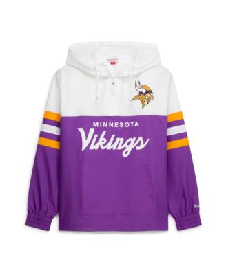 Mitchell & Ness Men's Purple Minnesota Vikings Head Coach Anorak Quarter-Zip Windbreaker Jacket